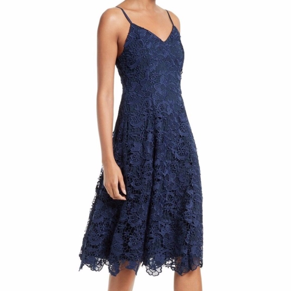 olivia Naomi Spaghetti Strap Lace Dress alice Sapphire